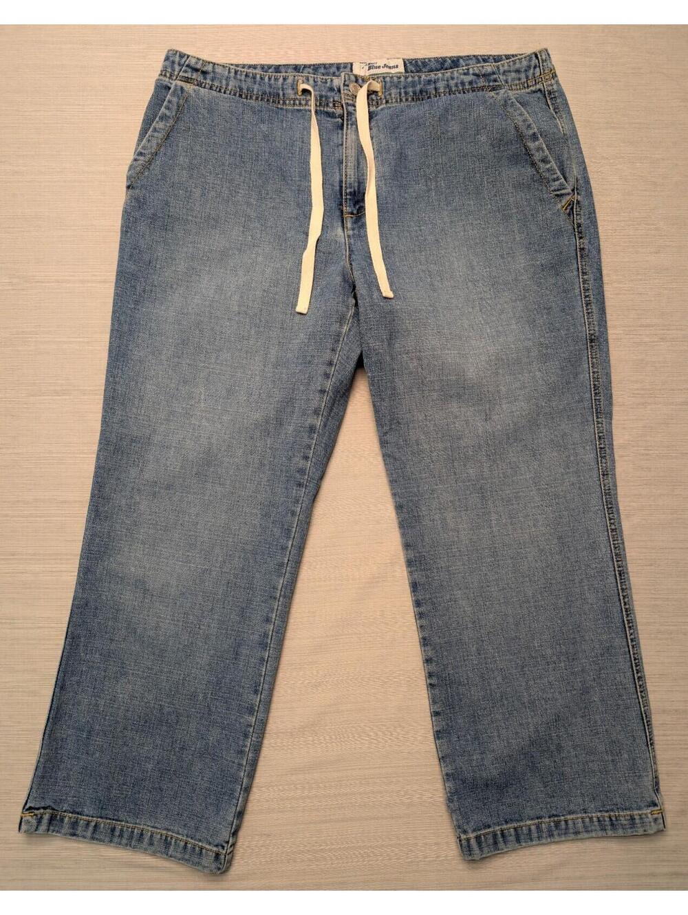 VTG Old Navy Cropped Denim Jeans At-Waist Drawstring Size 12
